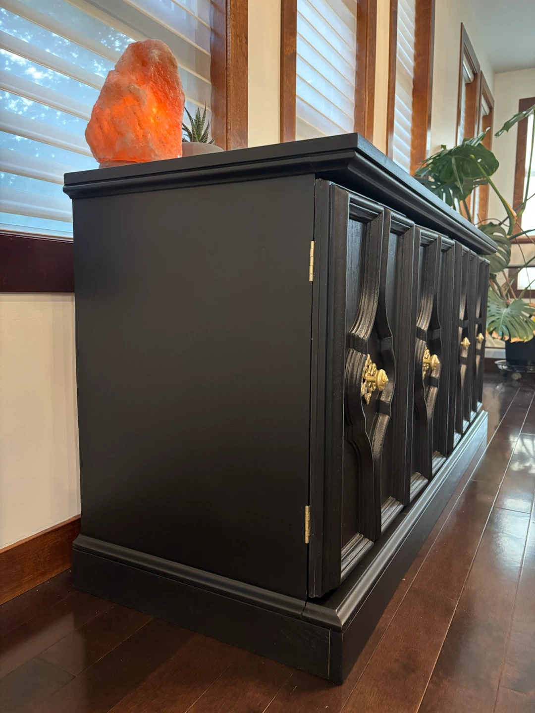 Refinished Vintage Black Credenza / Sideboard - photo 3