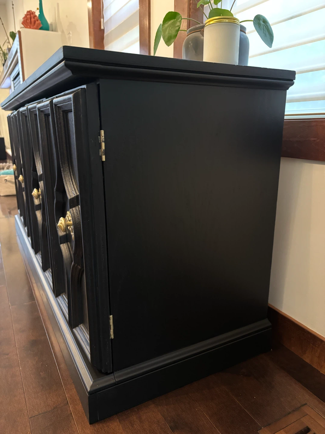 Refinished Vintage Black Credenza / Sideboard - photo 5