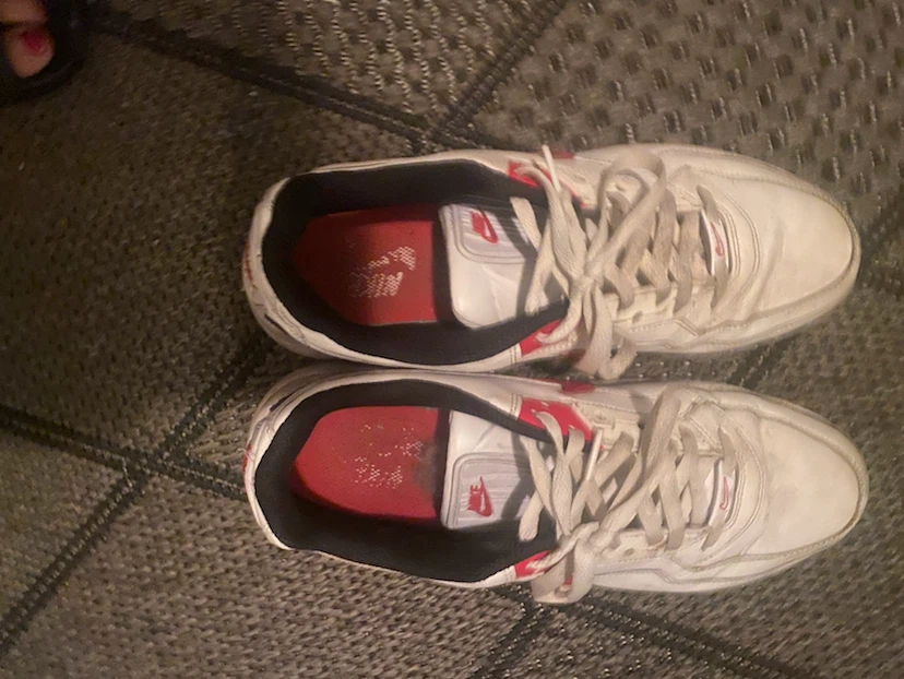 Nike Air Max White Red Athletic Shoes