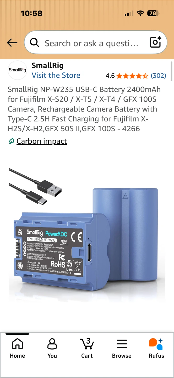 SmallRig NP-W235 USB-C Battery 2400mAh - photo 2