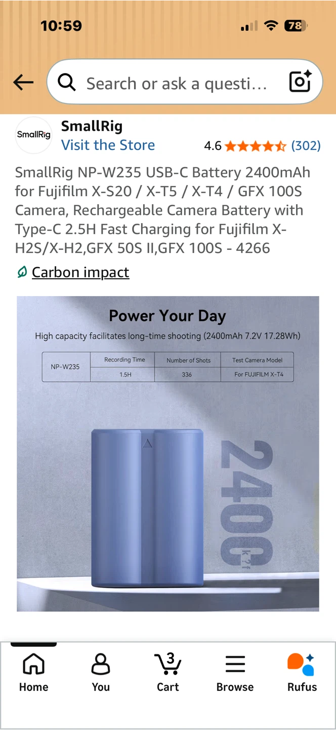 SmallRig NP-W235 USB-C Battery 2400mAh - photo 4