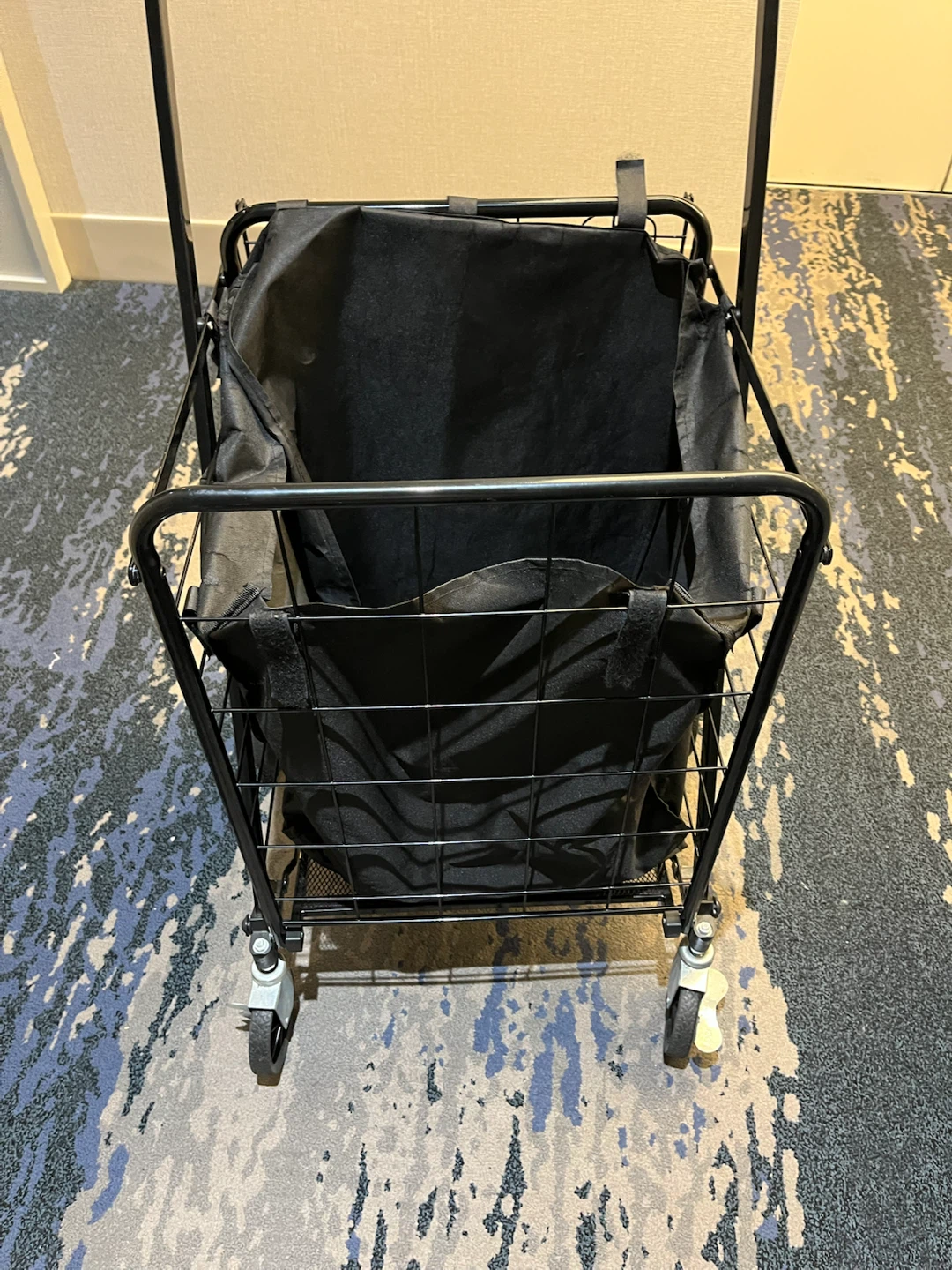 Black Rolling Laundry Cart with Wheels