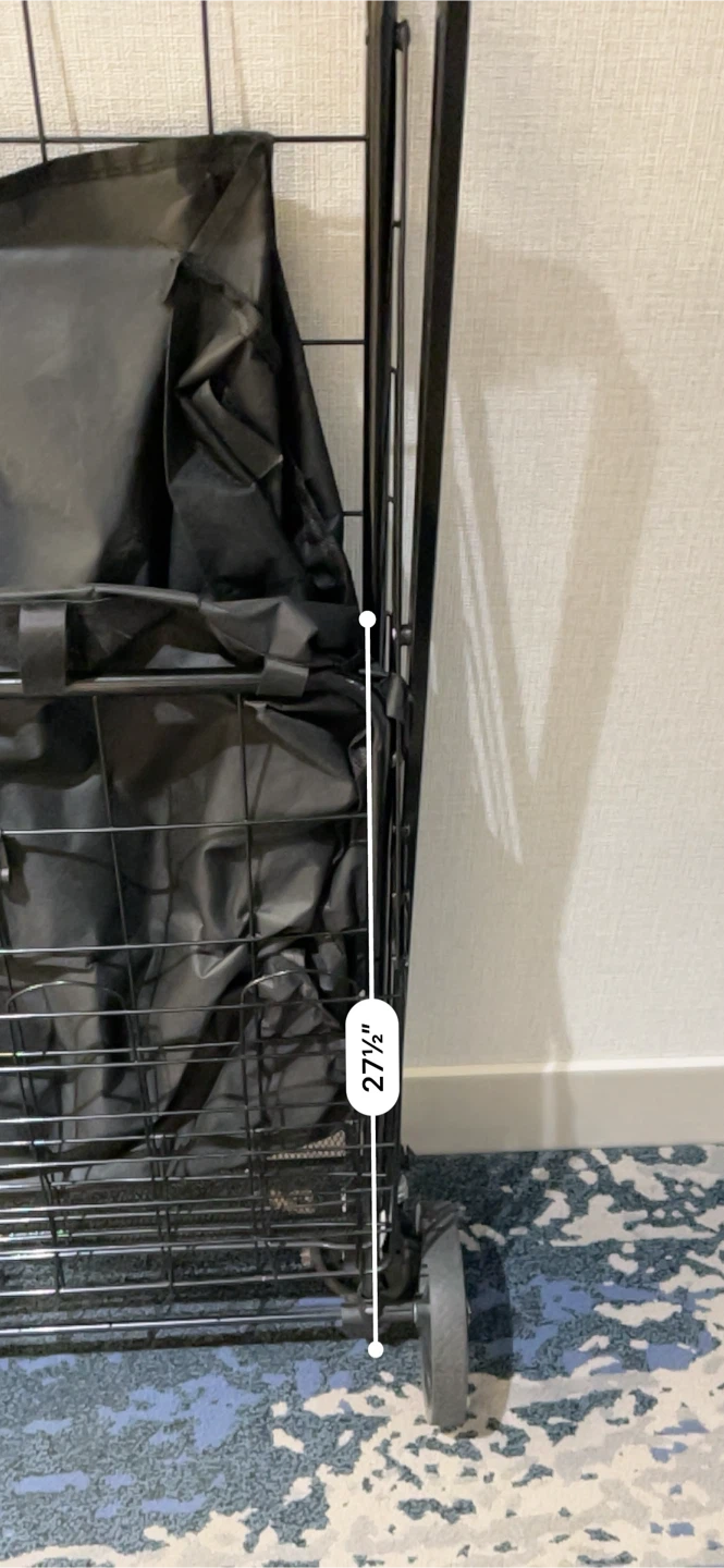 Black Rolling Laundry Cart with Wheels - photo 2