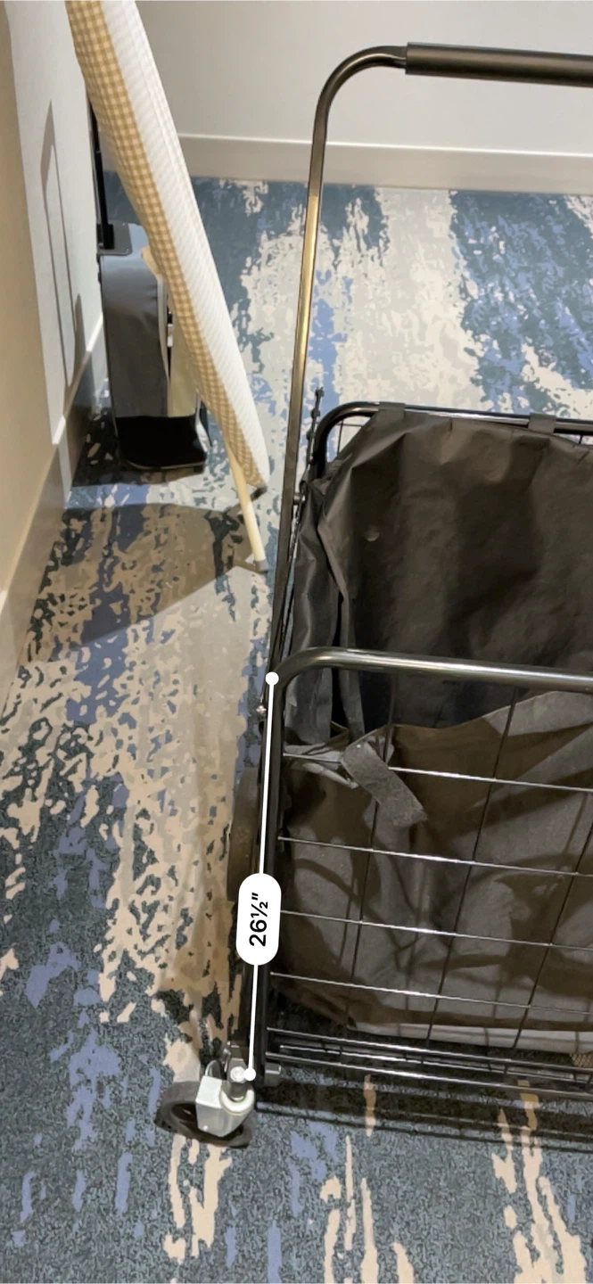 Black Rolling Laundry Cart with Wheels - photo 4