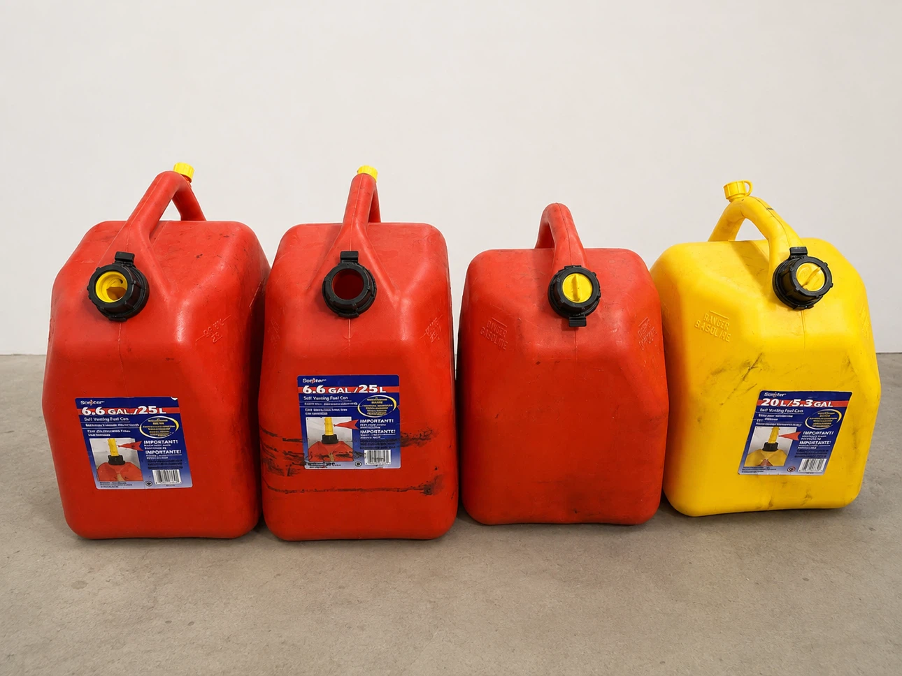 4 Fuel/Gas Cans – Sold as a Set