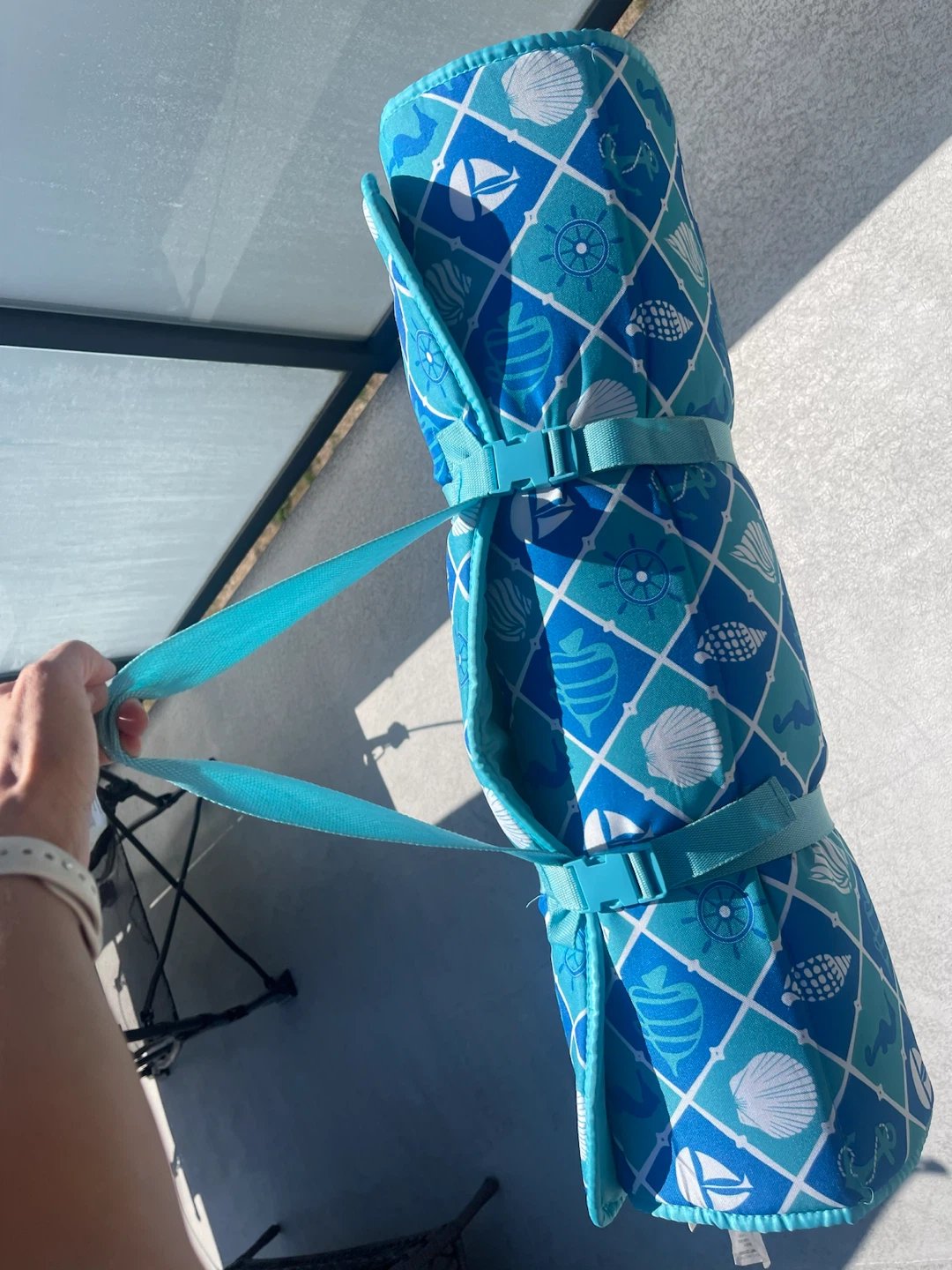 Blue Nautical Beach Mat with Straps - photo 2