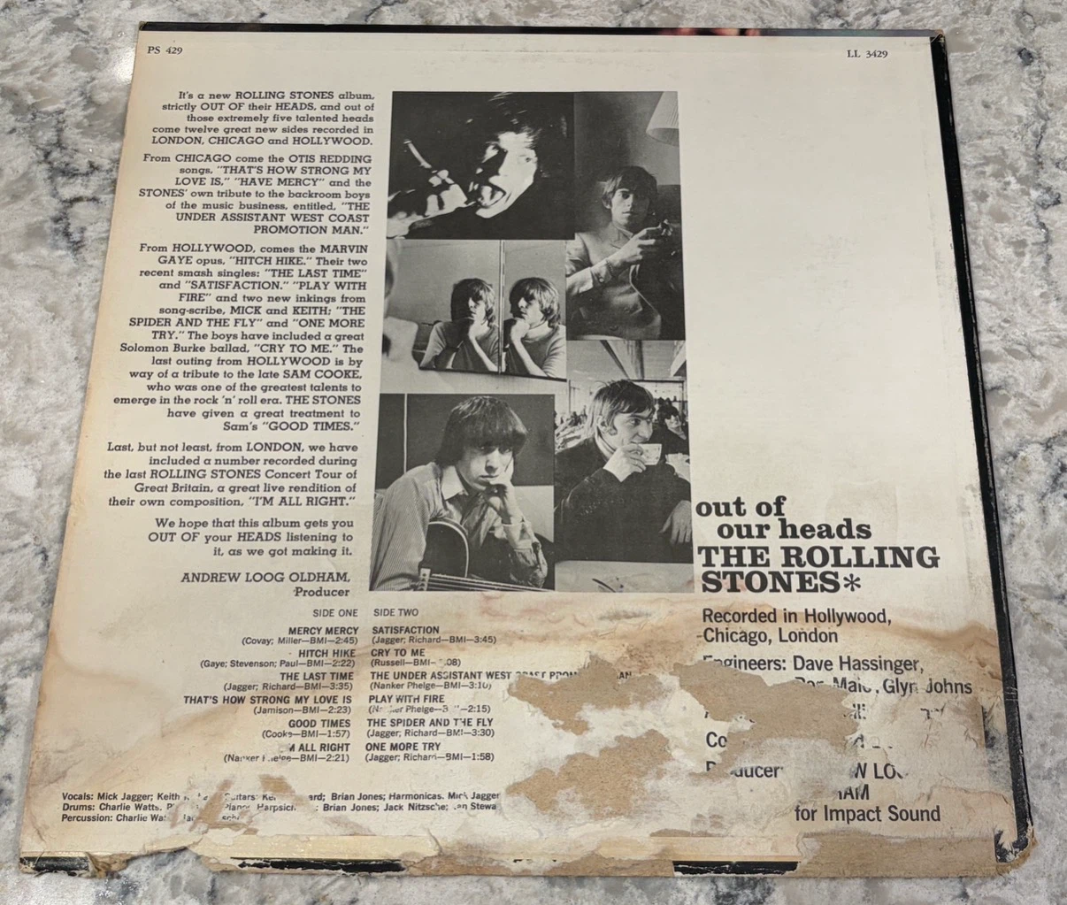 Rolling Stones – Out of Our Heads 1965 Canadian Record (LL-3429) - photo 2
