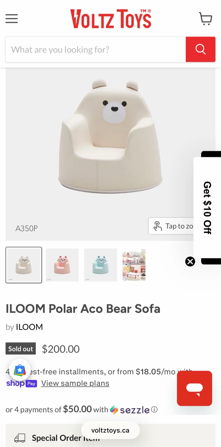 iloom Aco Bear Kids / Toddler Sofa (Beige) - photo 3