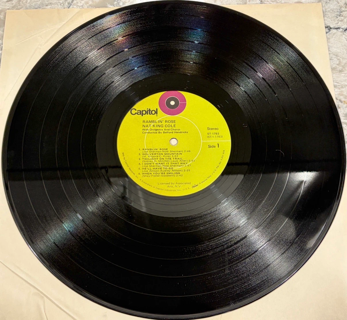 Nat King Cole – Ramblin’ Rose 1962 Capitol (ST-1793) Record - photo 3