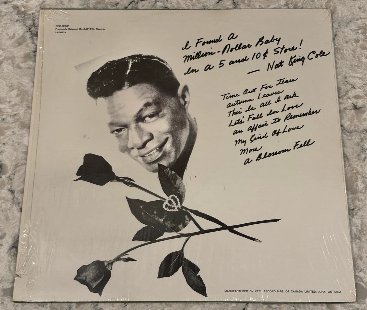 Nat King Cole – A Blossom Fell Record Canadian Press (SPC-3352) - photo 2