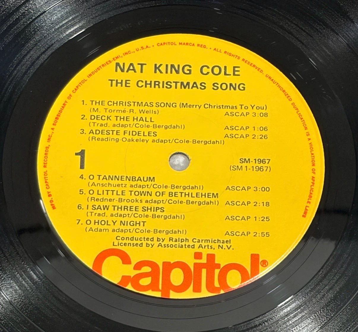 Nat King Cole – The Christmas Song (SM-1967) Stereo Record - photo 5