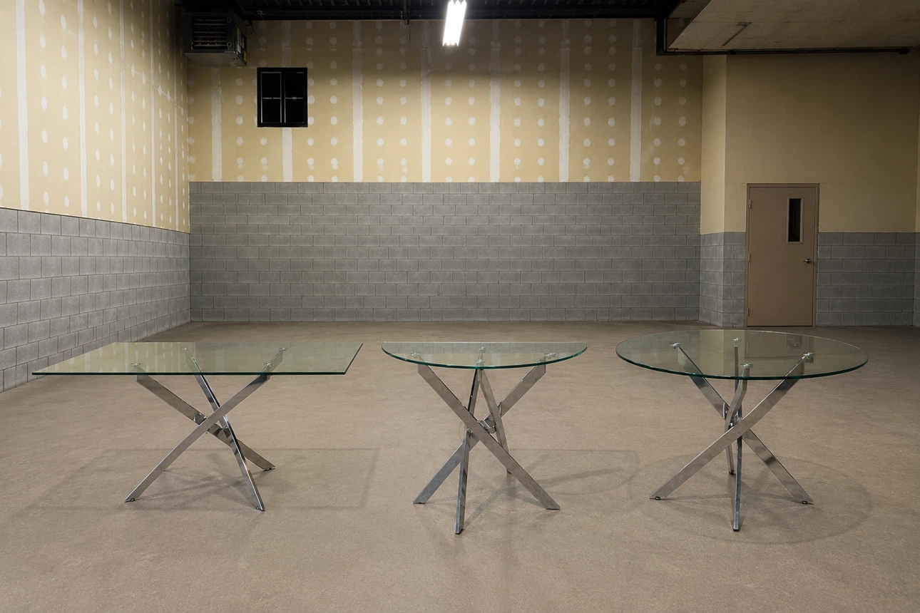 Matching 3-Piece Modern Glass Table Set