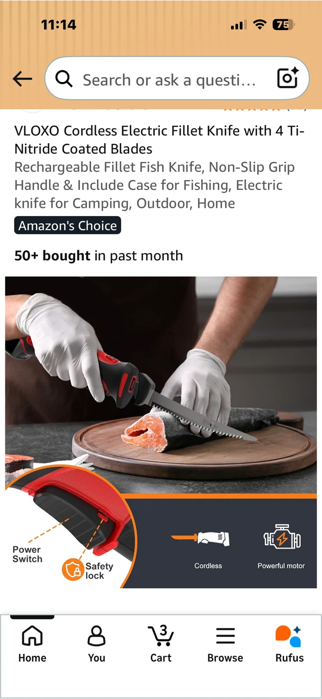 VLOXO Cordless Electric Fillet Knife with 4 Blades - photo 4