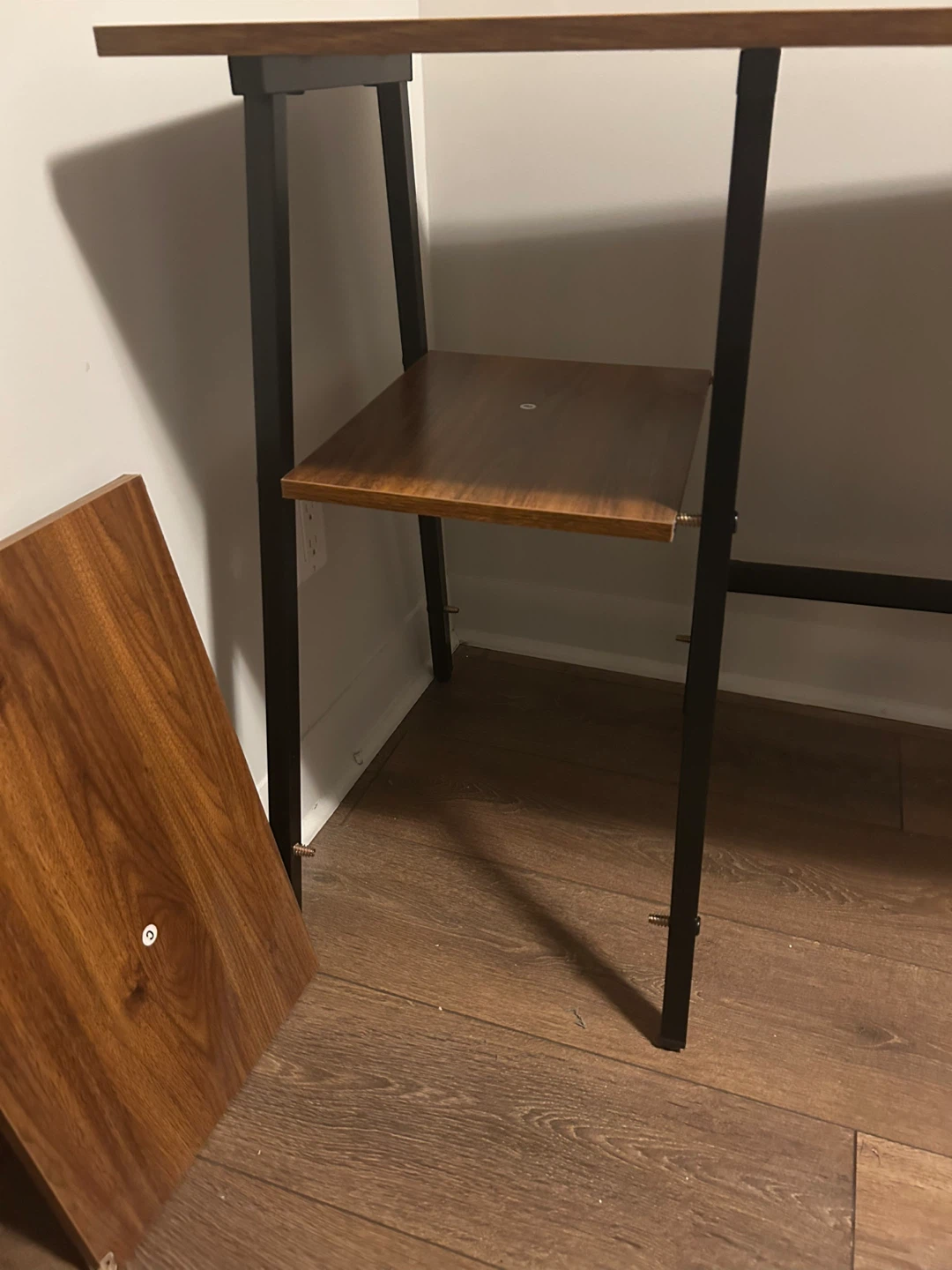 Wooden Desk with Black Metal Frame - photo 2