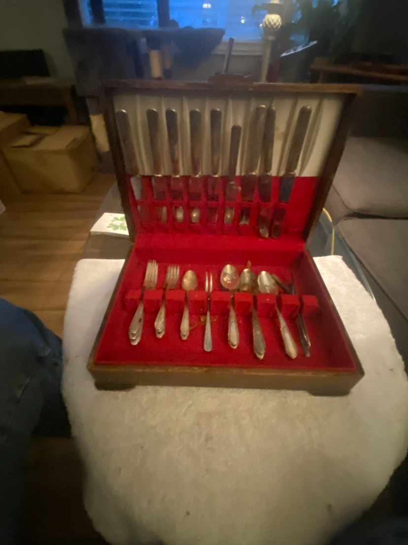 Silverware Set in Wooden Case