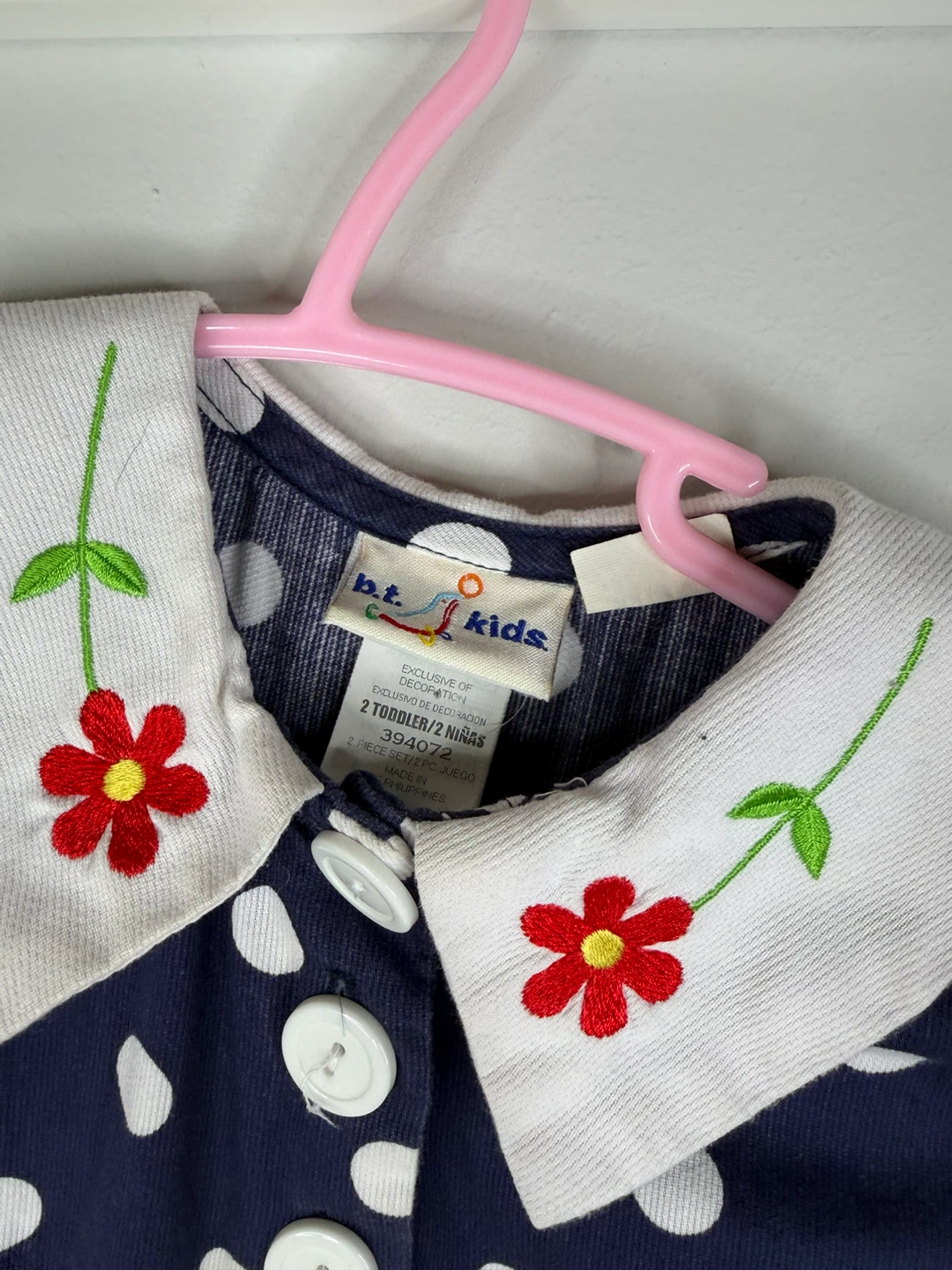 b.t. Kids Navy Polka Dot Dress Toddler 2T - photo 3