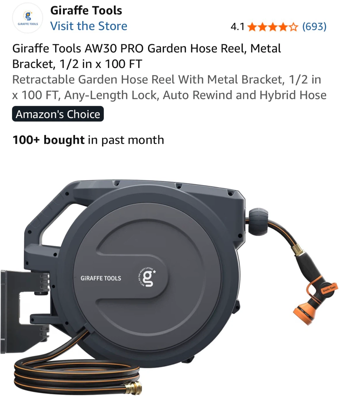 Giraffe Tools AW30 PRO Garden Hose Reel