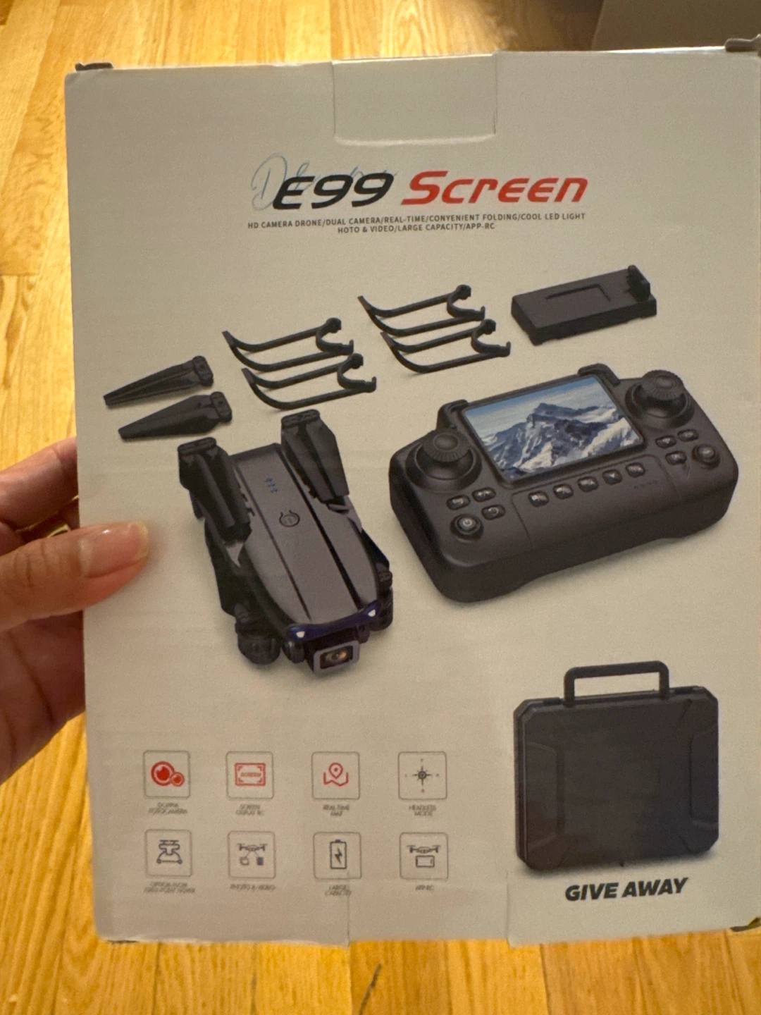 E99 Screen Foldable Dual Camera Drone w/ Remote & Carry Case - photo 3