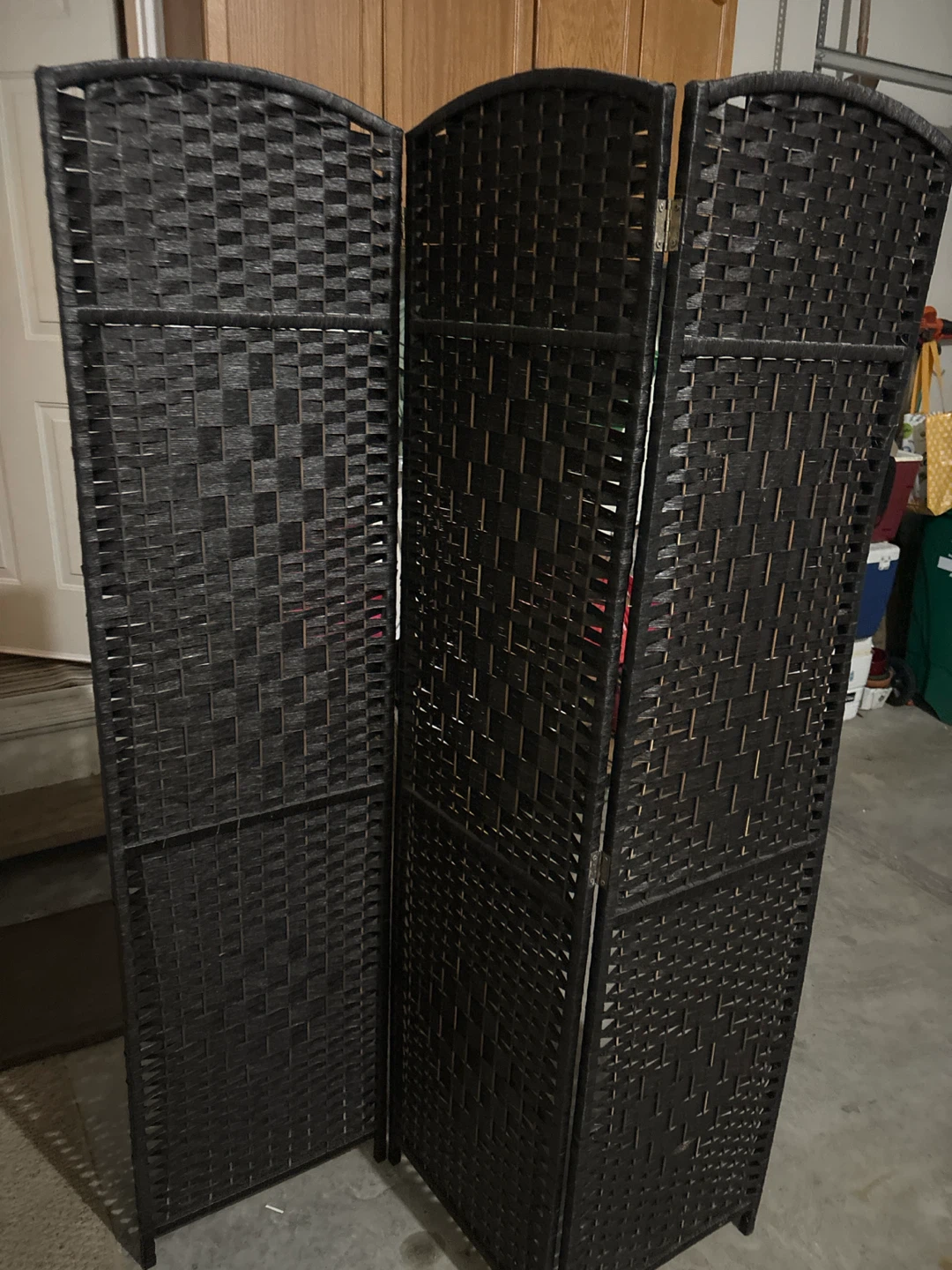 3-Panel Woven Room Divider Screen