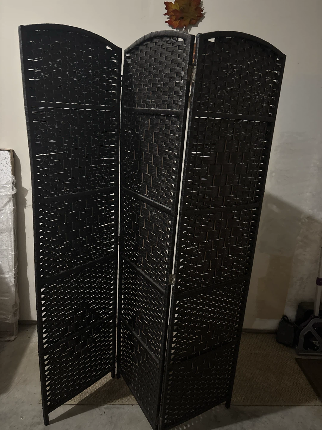3-Panel Woven Room Divider Screen - photo 2