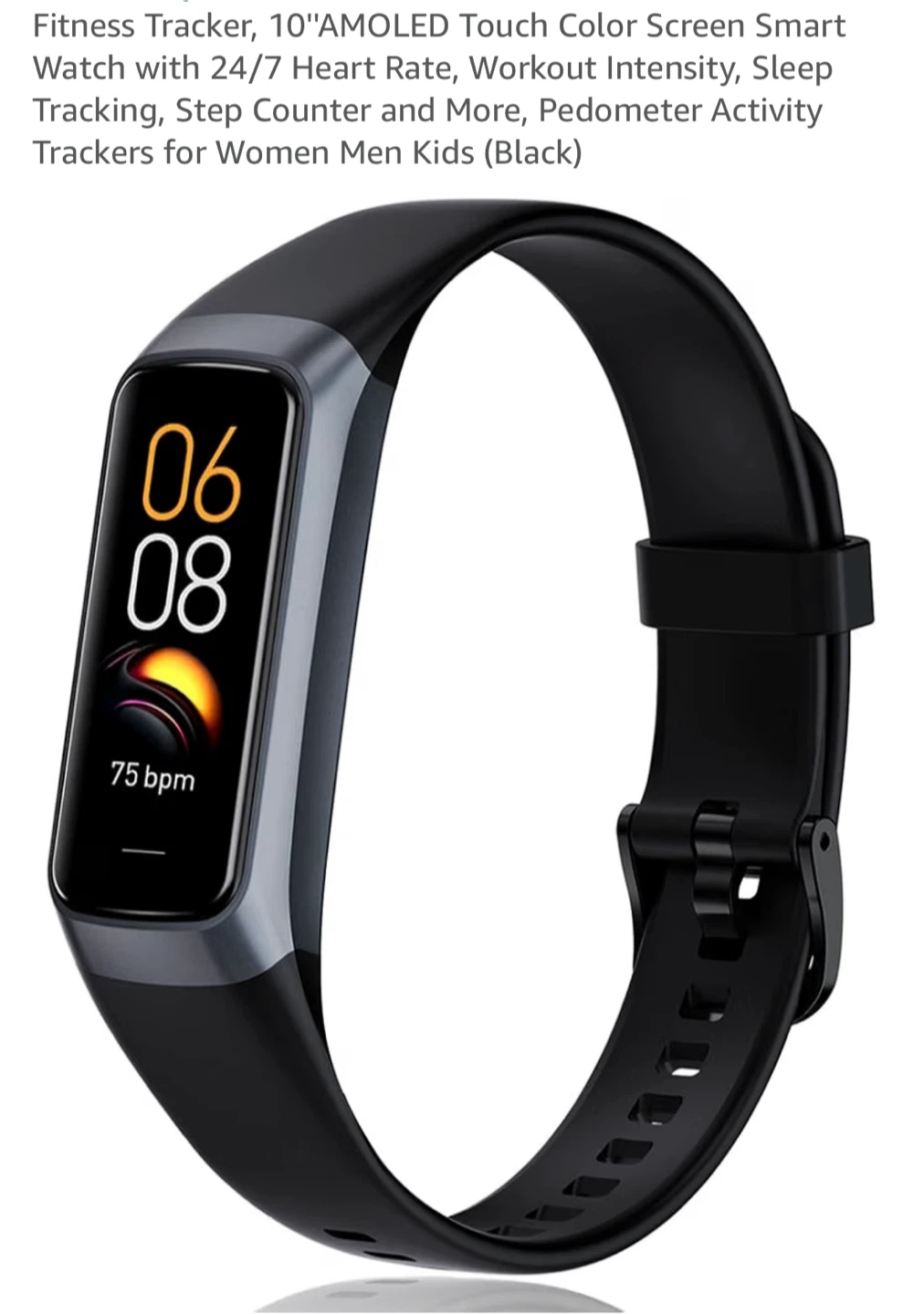 Fitness Tracker Smart Watch AMOLED Touch Color Screen
