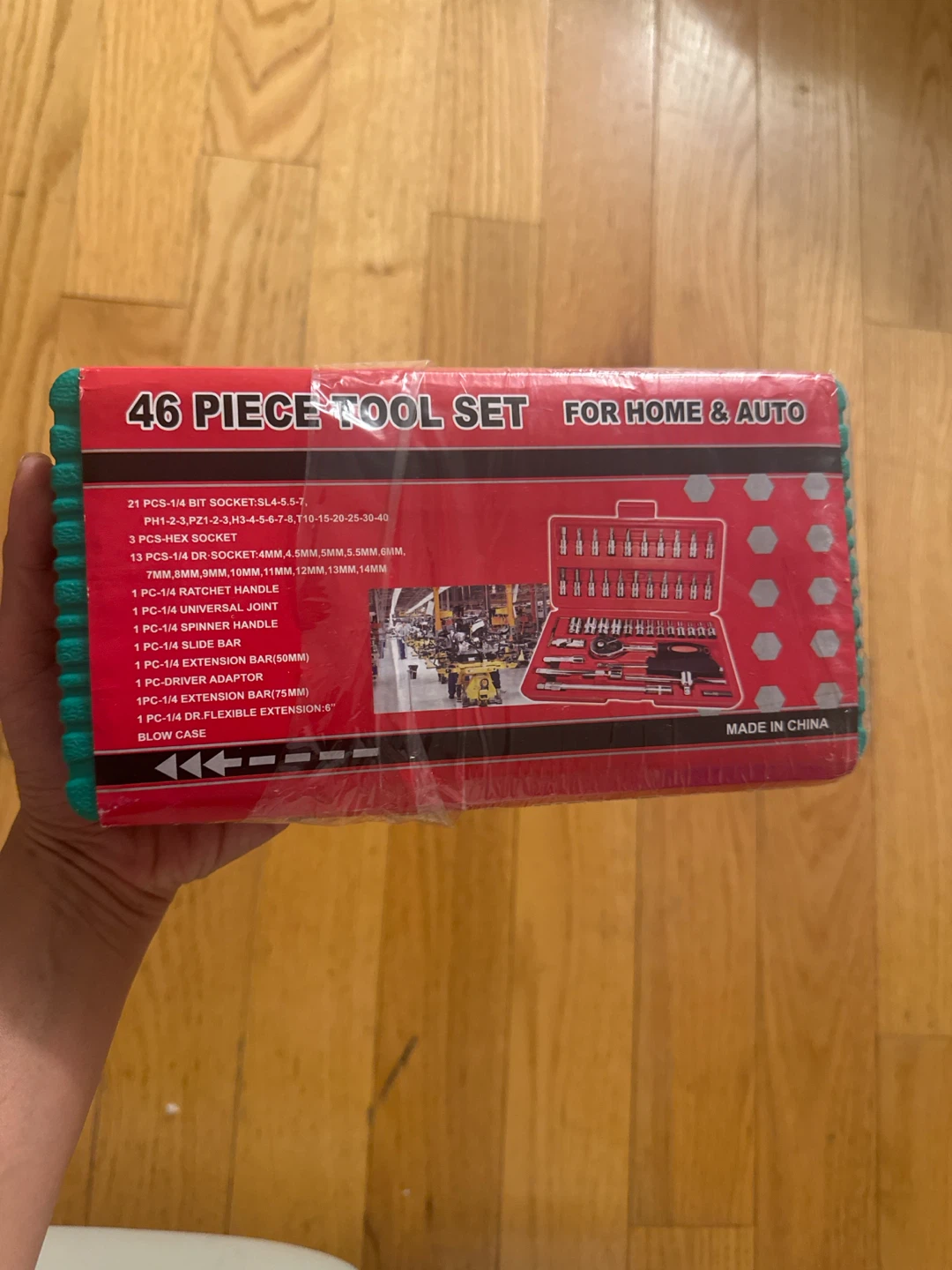 46 piece tool set for home and auto