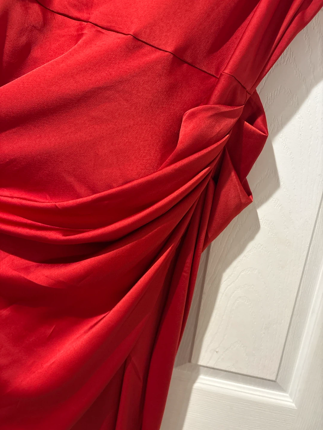 Red Ruched Slip Dress - photo 2