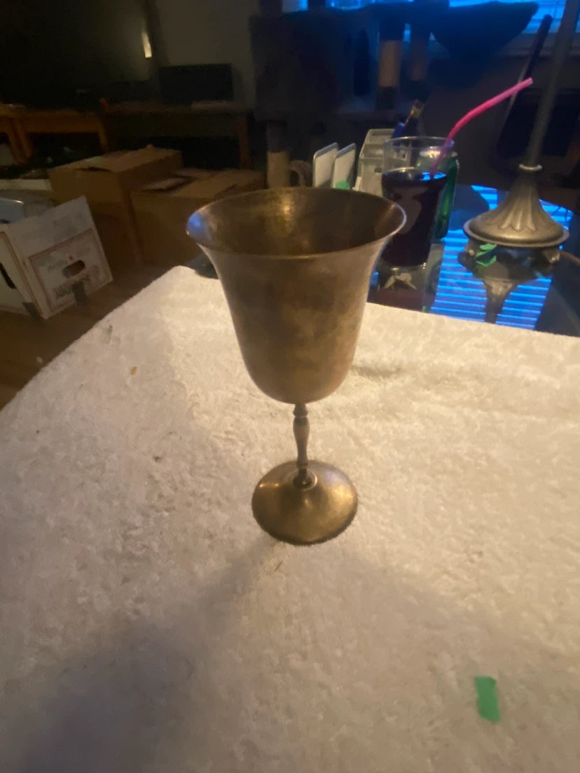 Vintage Brass Goblet Chalice