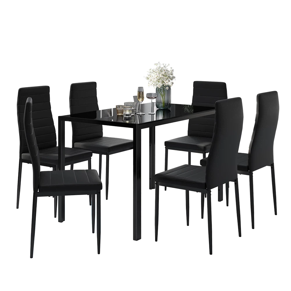 Modern 6-Chair Dining Table Set - Black ($200 or Best Offer) - photo 2