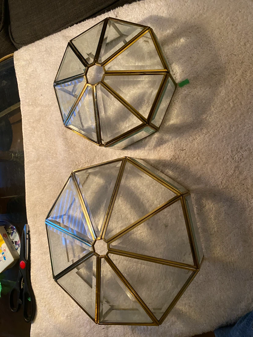 Geometric Glass shades- Set of 2