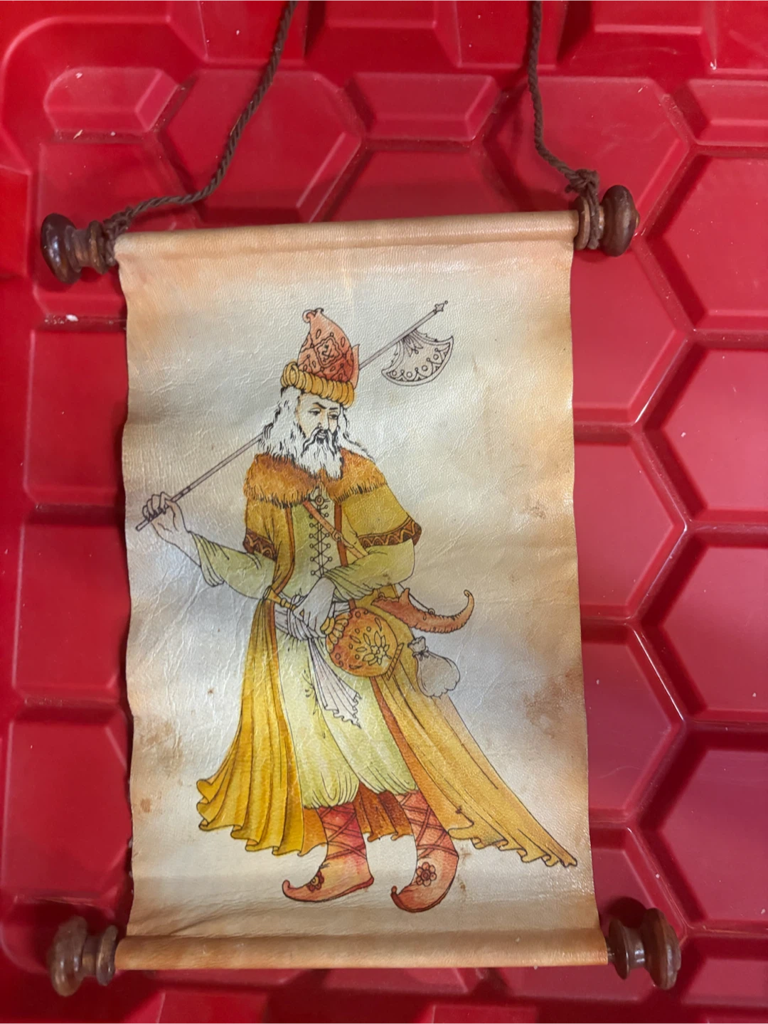 Hand-painted ln leather Scroll Art - photo 2