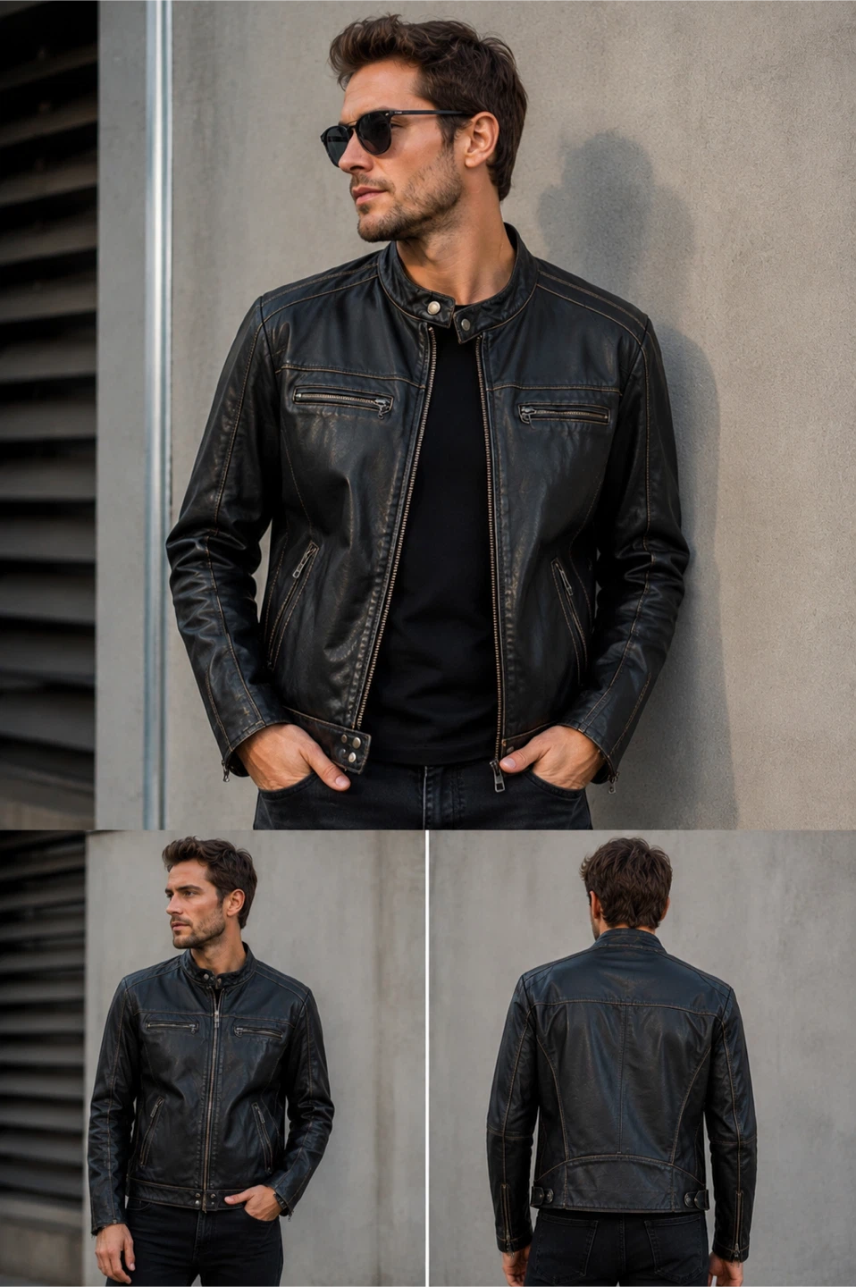 Danier Men's Genuine Leather Moto Jacket