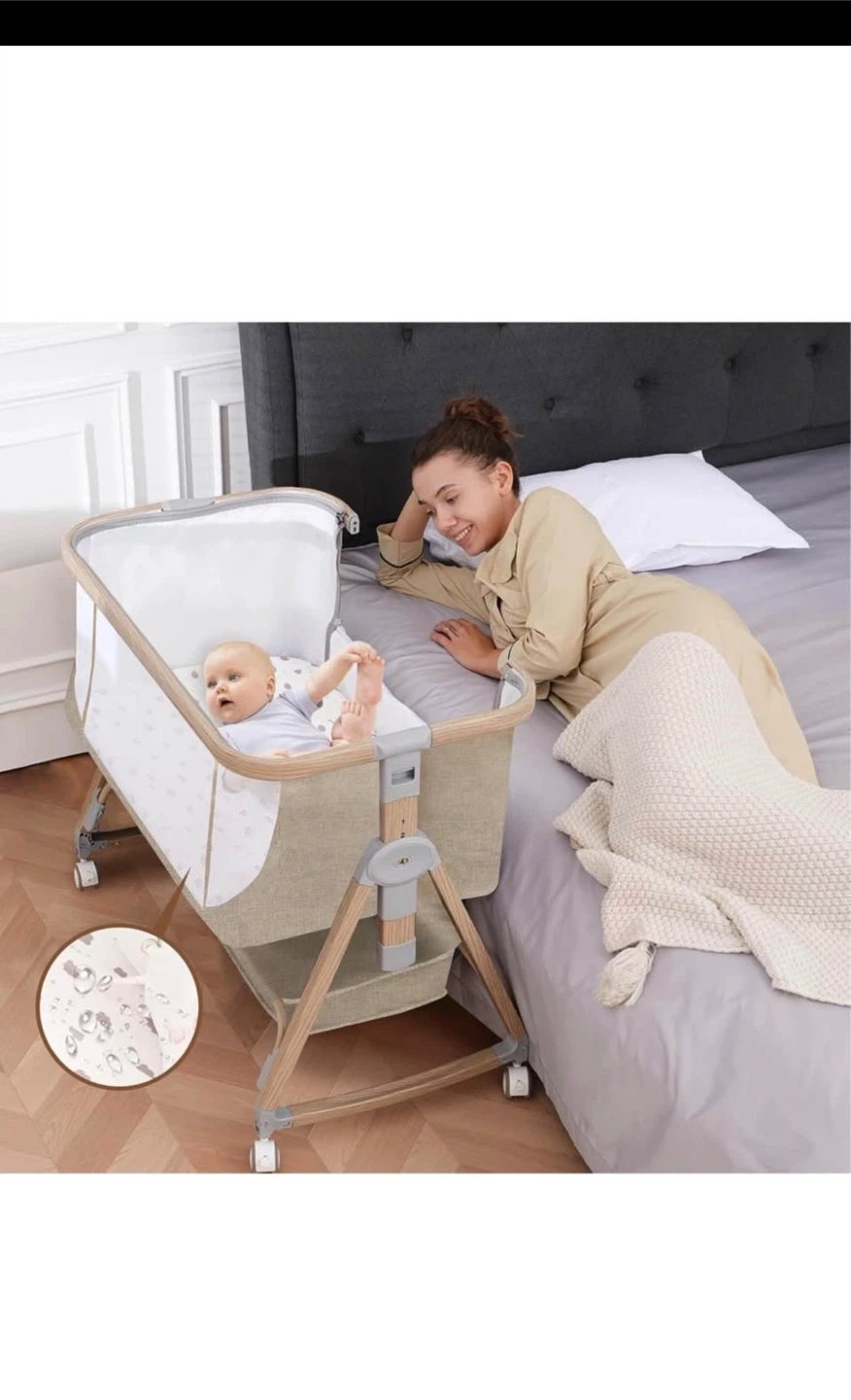 3-in-1 Convertible Baby Bassinet Bedside Sleeper