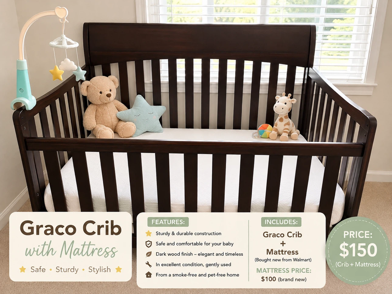 Graco Crib with Mattress