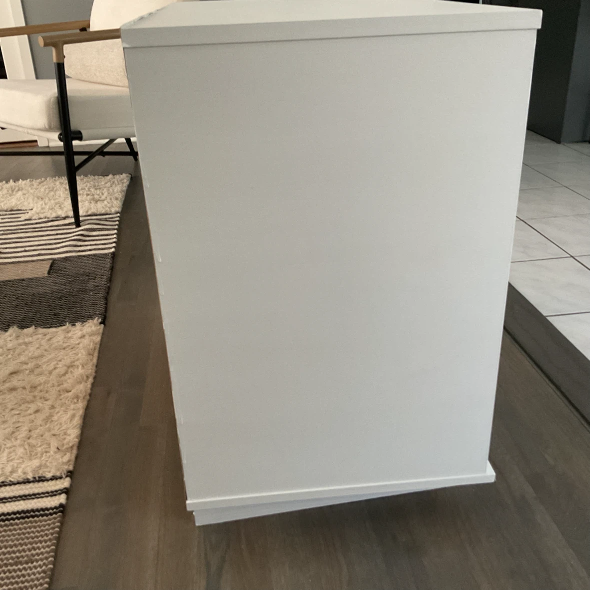 White 3-Drawer Dresser with Gold Handles - photo 2