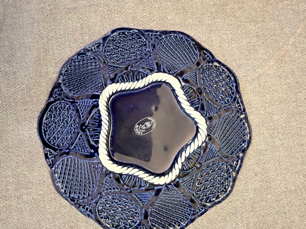 Vintage Romanian Cobalt Blue Decorative Bowl with Floral Detail - photo 2