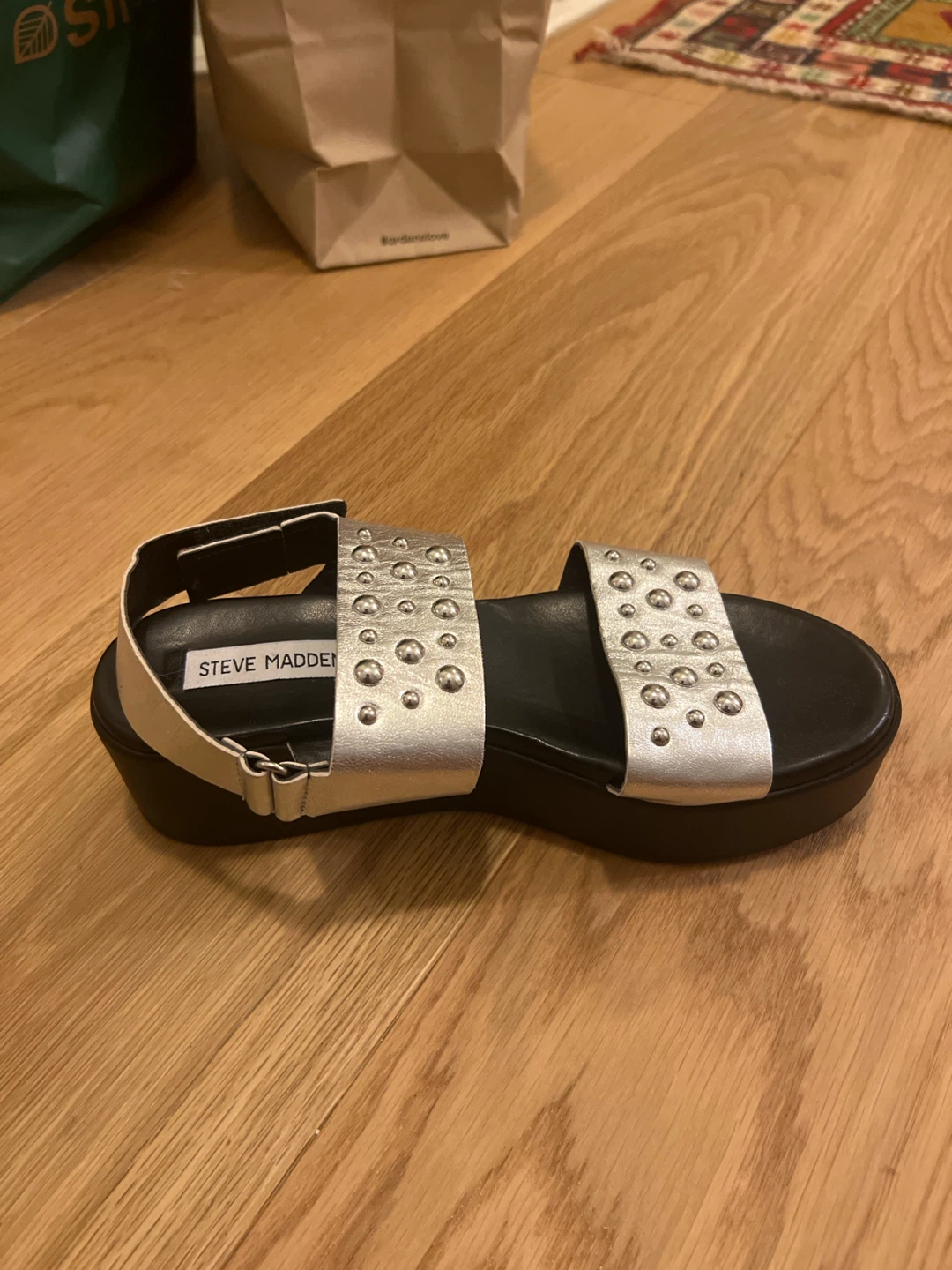 Steve Madden Studded Silver Platform Sandals - photo 2