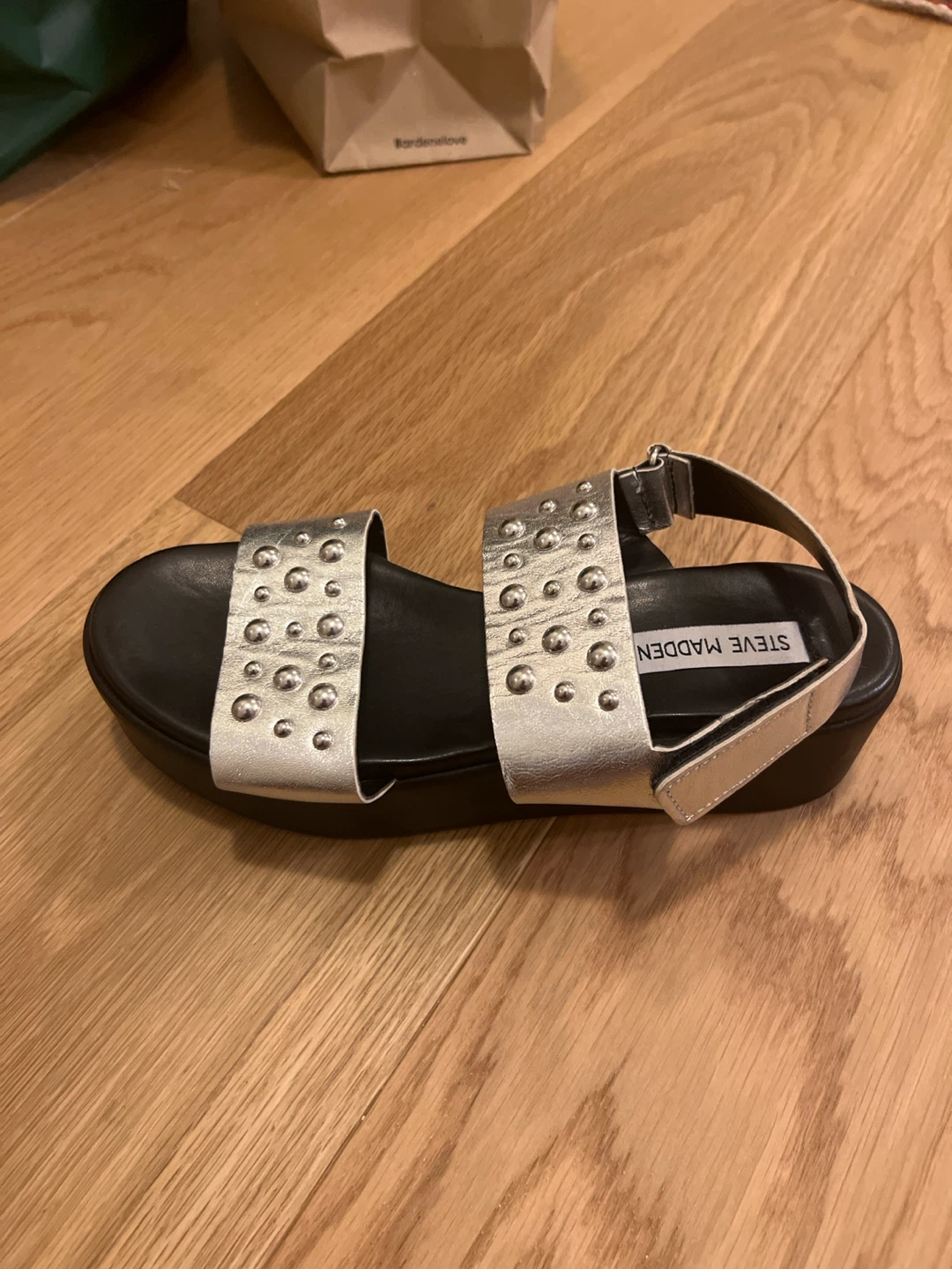 Steve Madden Studded Silver Platform Sandals - photo 3