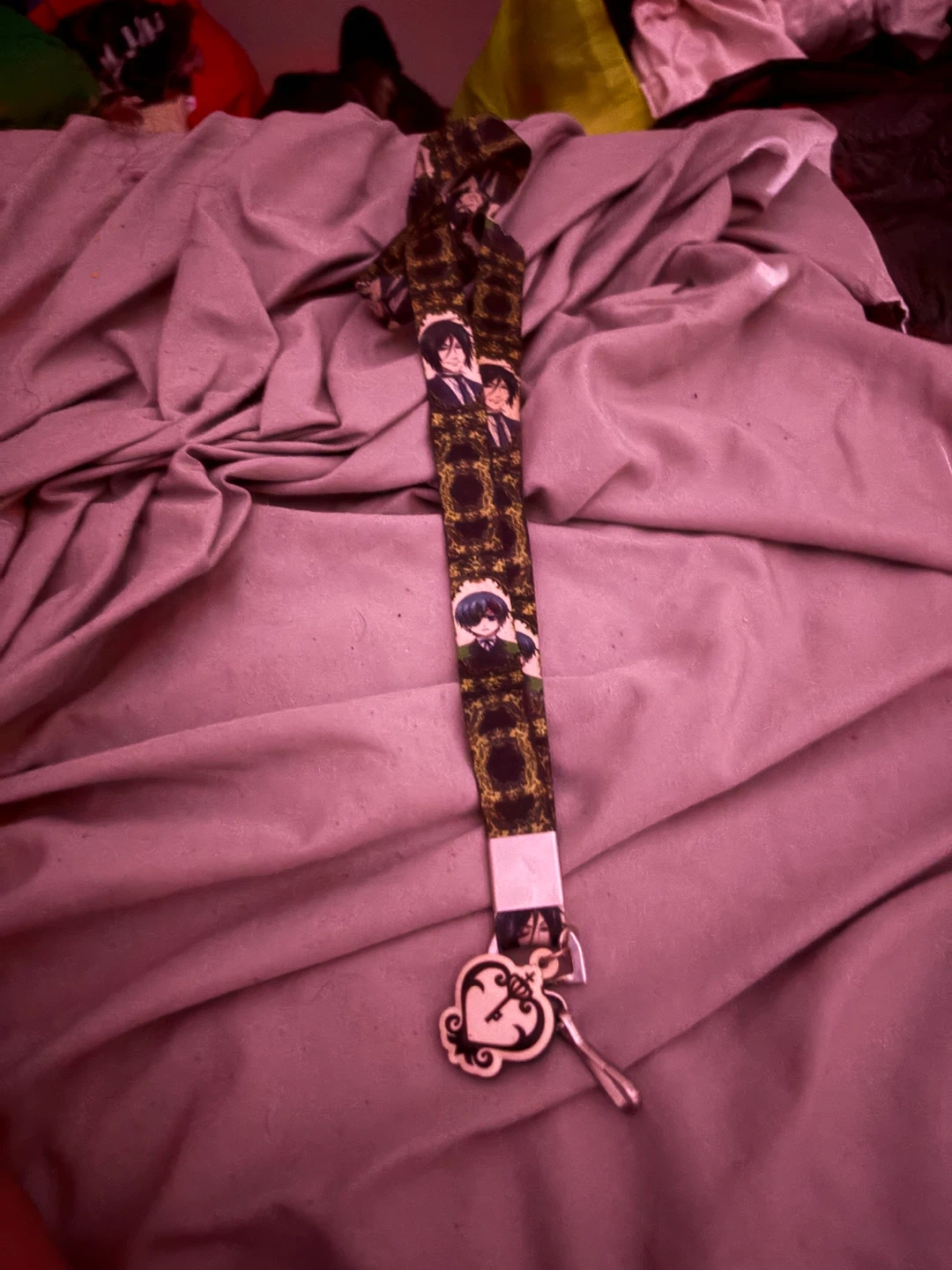 Black butler Lanyard with Heart Charm