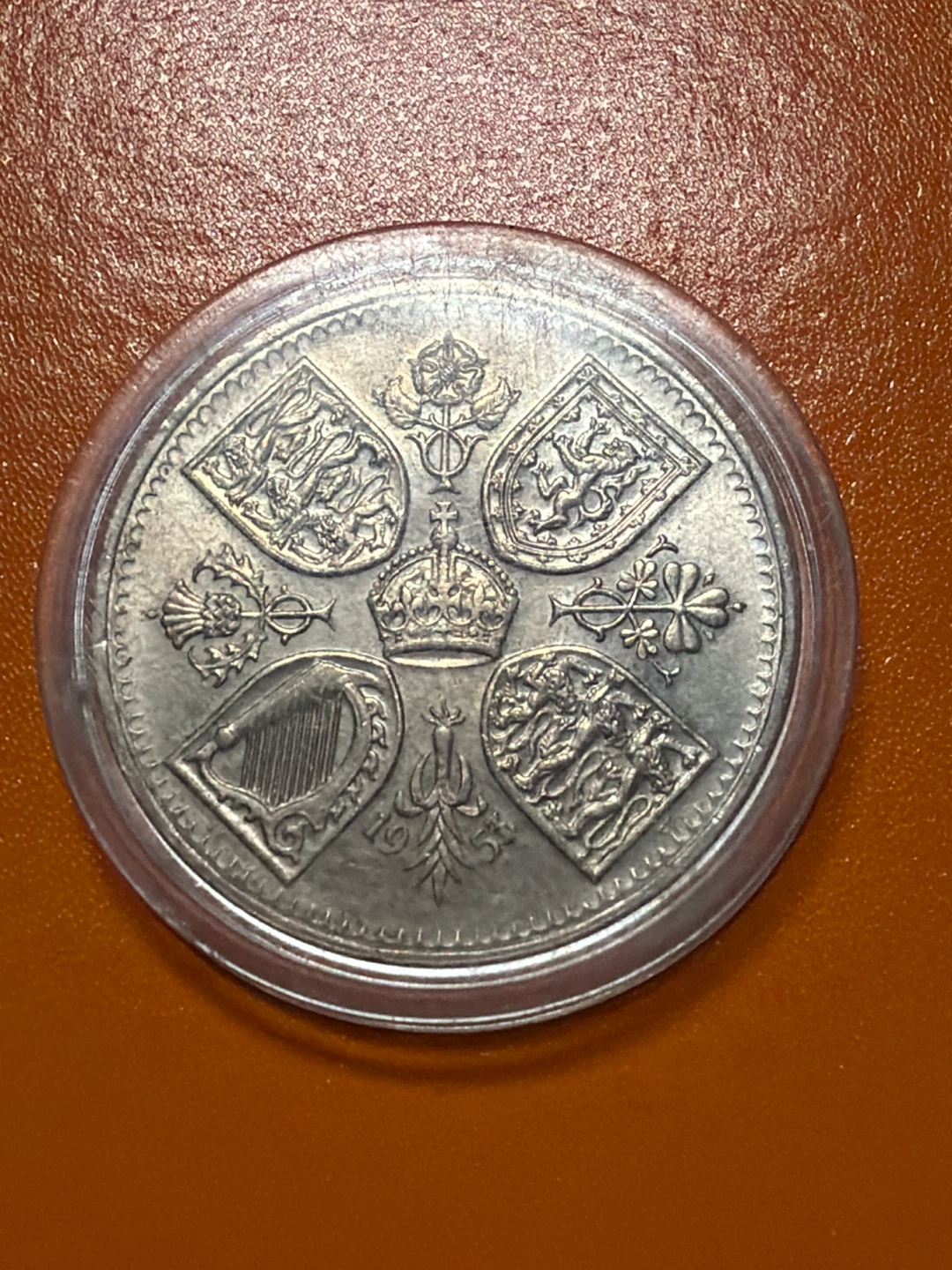 1953 Elizabeth II Five Shillings Coin - photo 2
