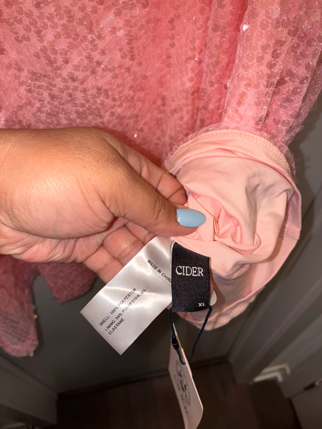 Cider Pink Sequin Mini Dress Size XL - photo 4