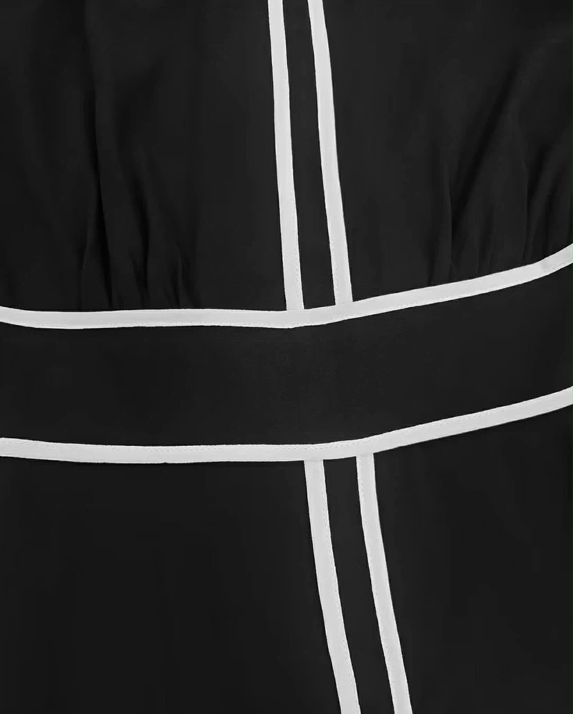 Black Maxi Dress with White Trim - photo 4