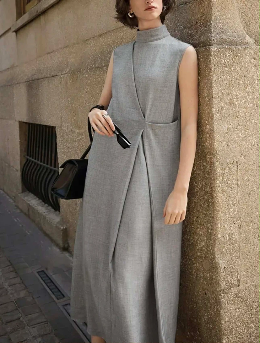 Sleeveless Grey Maxi Dress - photo 2