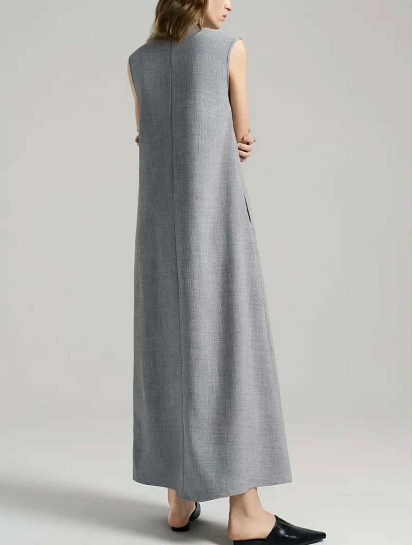 Sleeveless Grey Maxi Dress - photo 3