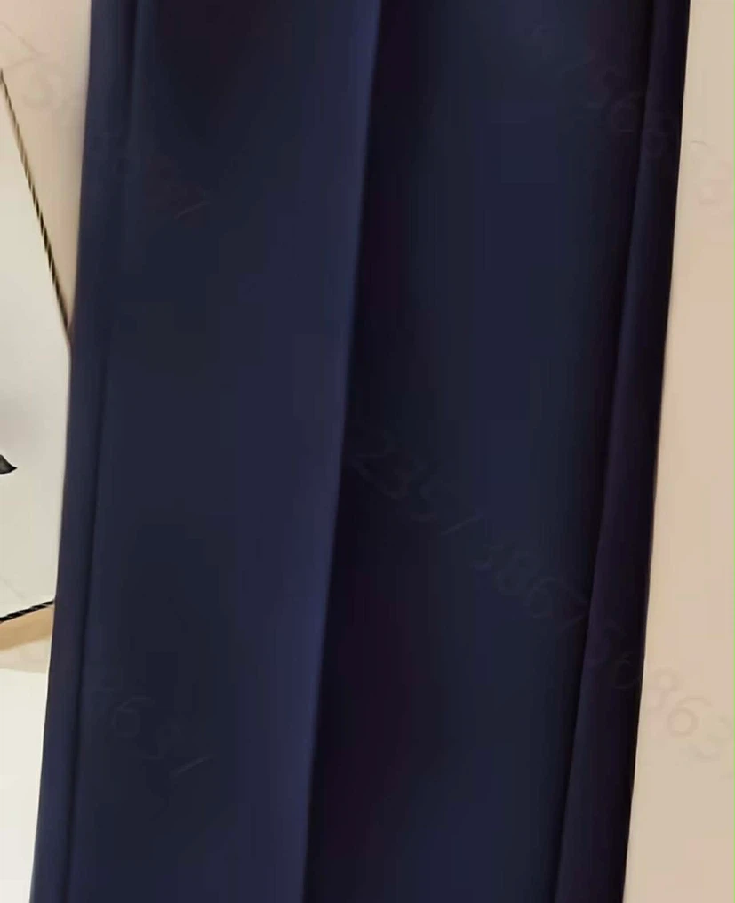 Navy Wide-Leg Pants and Striped Blouse Set - photo 5