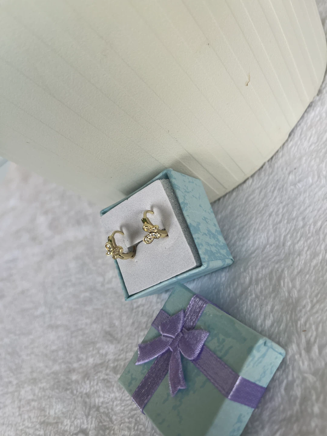 Gold Butterfly Hoop Earrings