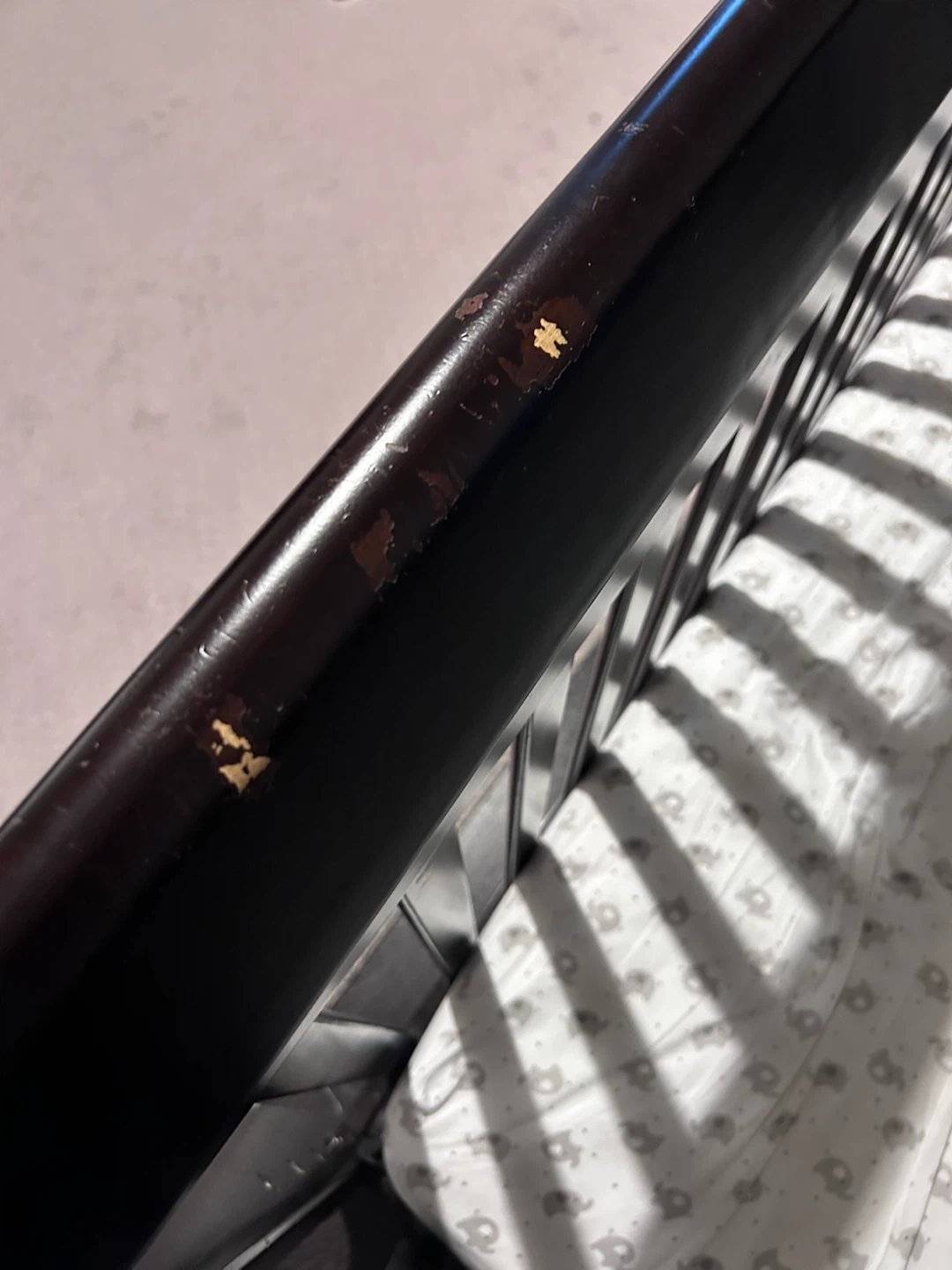 Dark Wood Crib and mattress - photo 4