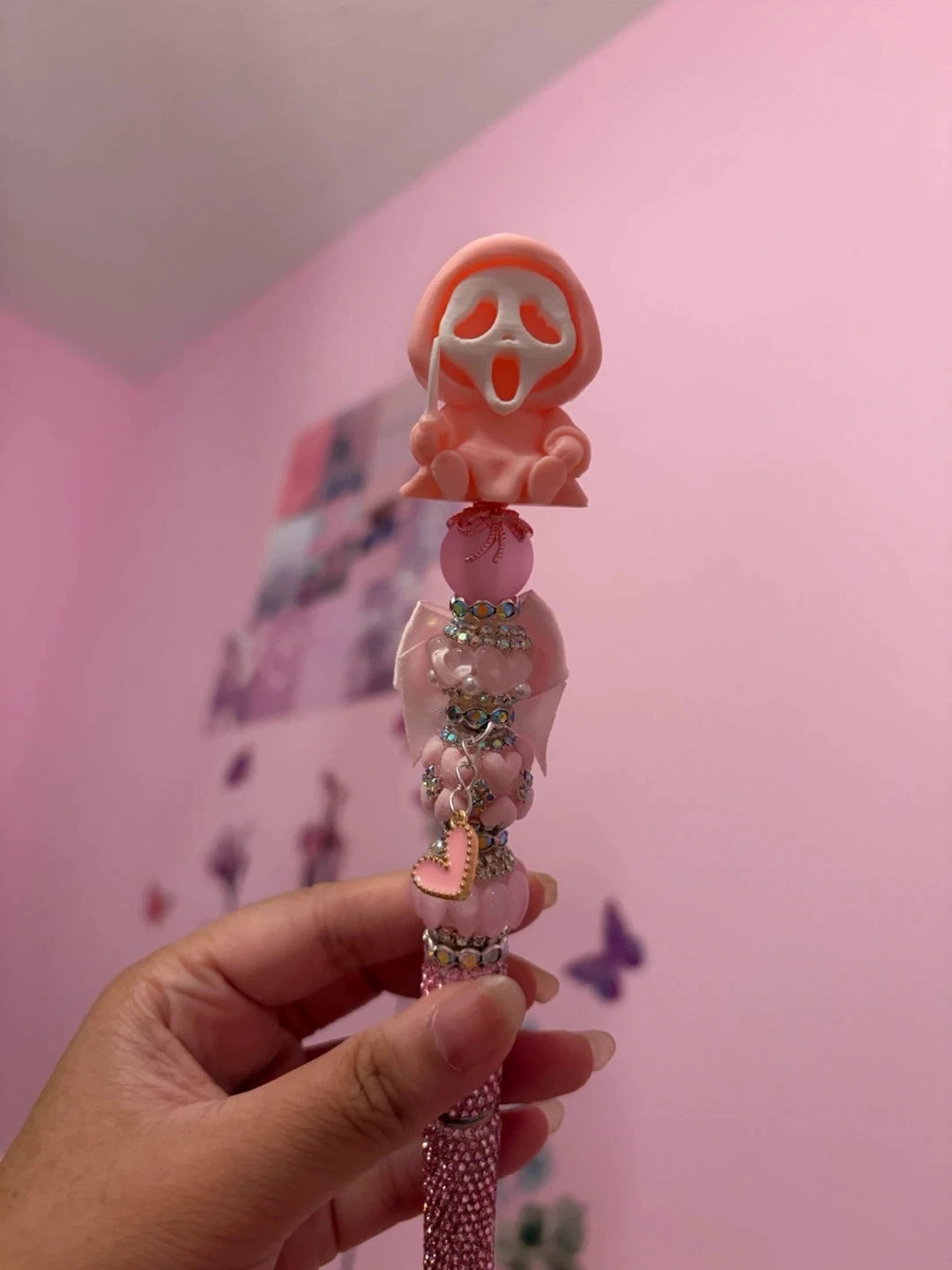 Pink Ghostface Charm Pen