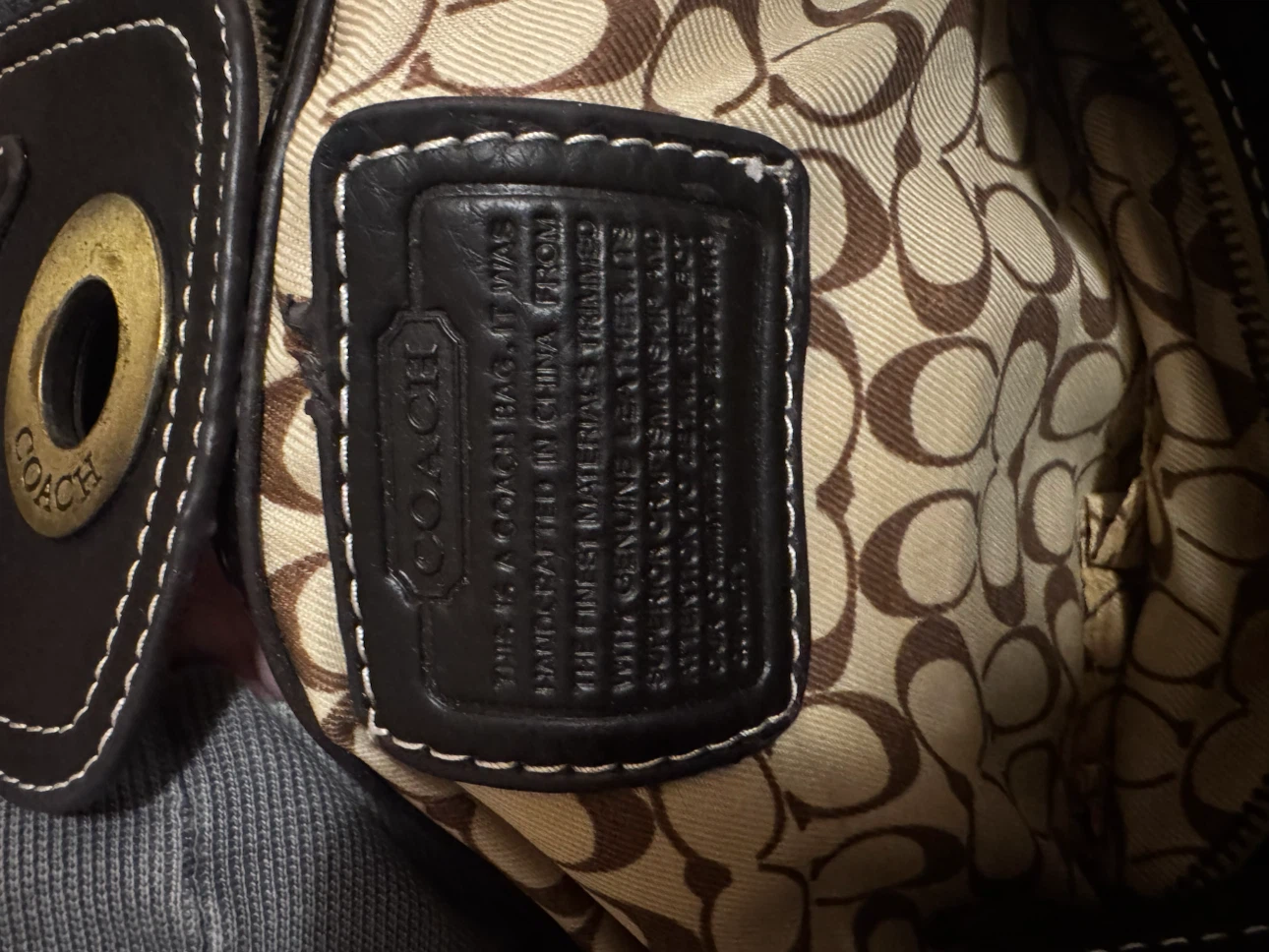 Coach Signature C Monogram Canvas & Leather Satchel Handbag - photo 3
