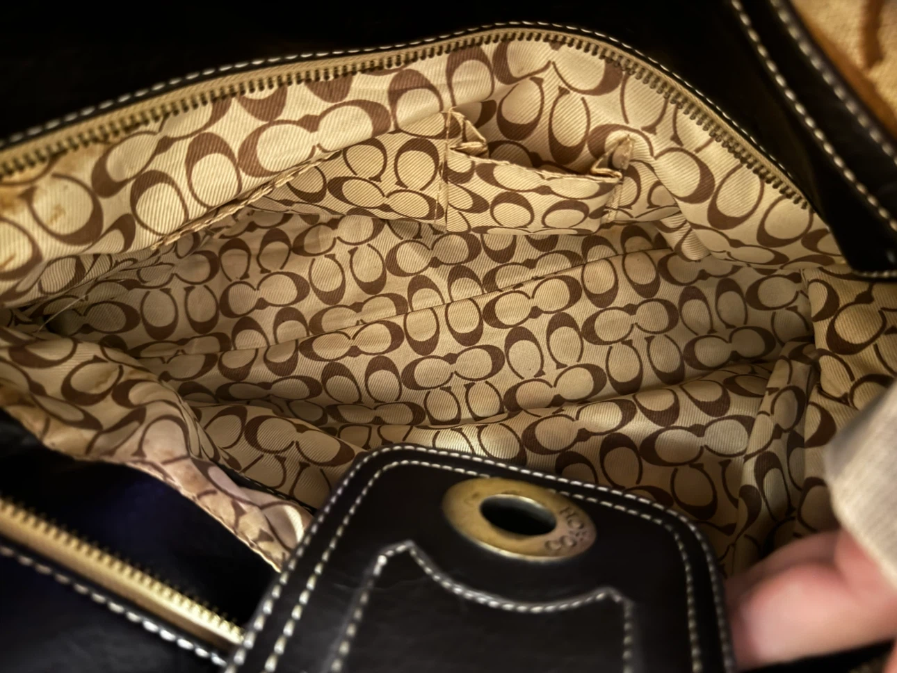 Coach Signature C Monogram Canvas & Leather Satchel Handbag - photo 5